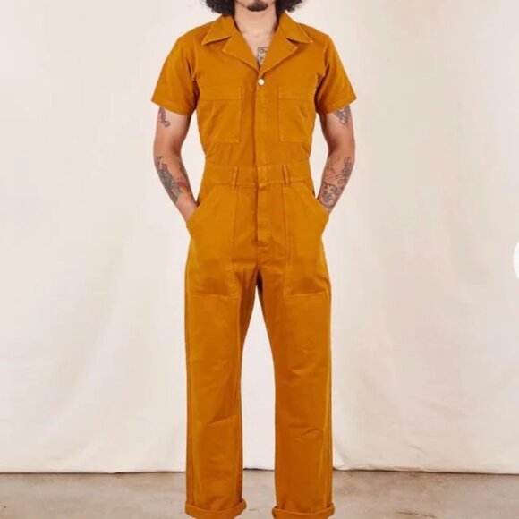 Big Bud Press Pants - Big Bud Press Unisex Short Sleeve Jumpsuit Mustard